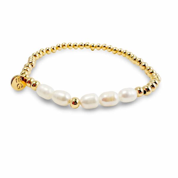 Pearl & Gold Morse Code Bracelet - Hope