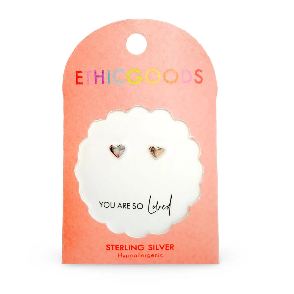 Silver Heart Tiny Stud Kids Earrings