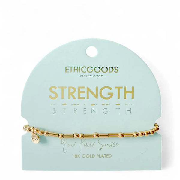 Gold Morse Code Bracelet - Strength