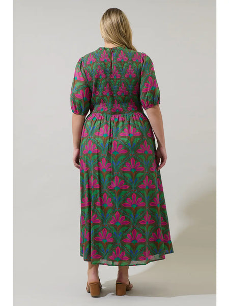 Evanna Dress -- Emerald Pink