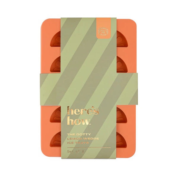 Dotty Citrus Wedge Ice Trays - Orange + Blush Pink