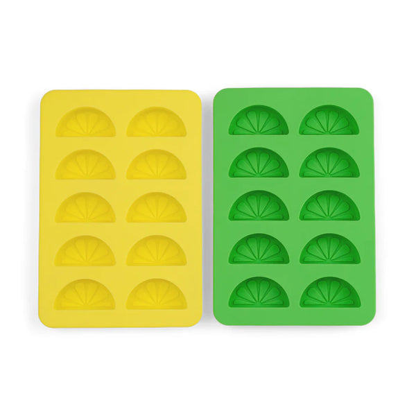 Dotty Citrus Wedge Ice Trays - Yellow + Green