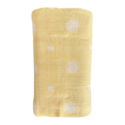 Muslin Swaddle - Lemon Daisy Print