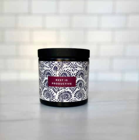 CURBSIDE OR IN-STORE ONLY: Flourish Signature Scent Candle-- "Rest is Productive"