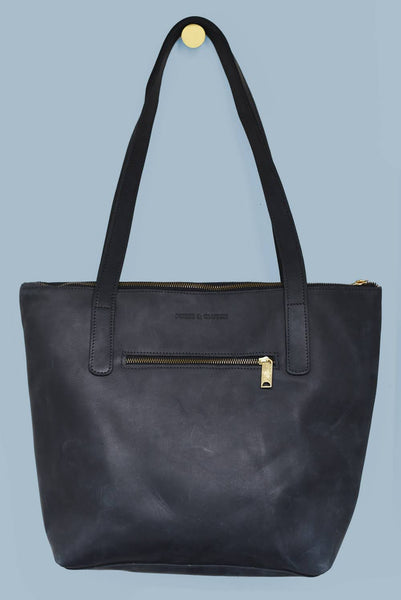 Essential Zippered Tote  -- Black (Flourish Collection)