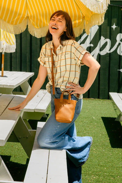 Phone Crossbody - Pebbled Cognac