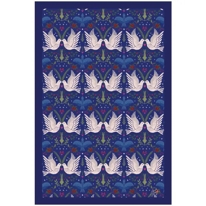 Two Turtle Doves Tea Towel