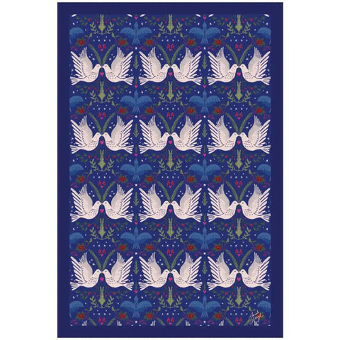 Two Turtle Doves Tea Towel