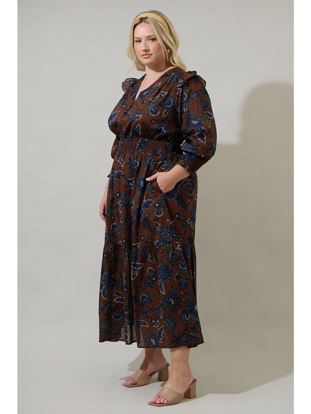 Marlina Dress -- Brown