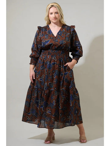 Marlina Dress -- Brown