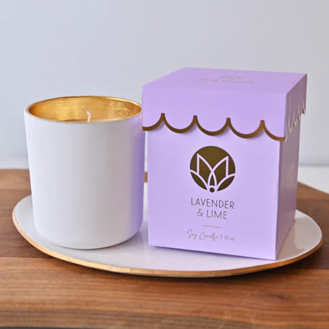 Lavender & Lime Scalloped Soy Candle