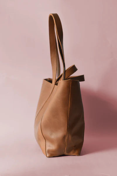 Origami Bag - Pebbled Cognac