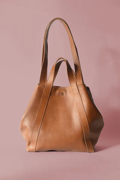 Origami Bag - Pebbled Cognac