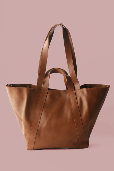 Origami Bag - Pebbled Cognac