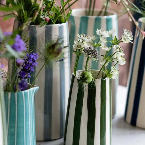 Dove Grey Candy Stripe Pitcher