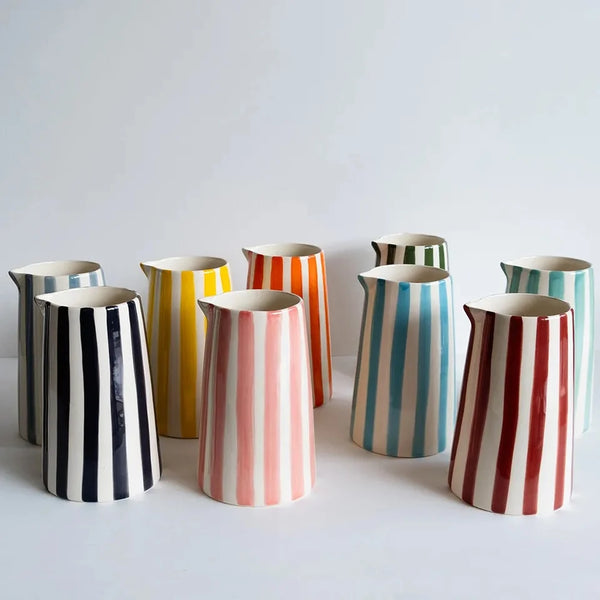 Rose Candy Stripe Pitcher
