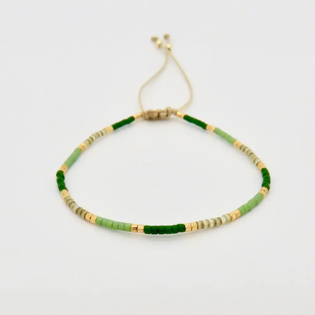 Dainty 3 Tone Bracelet - Green