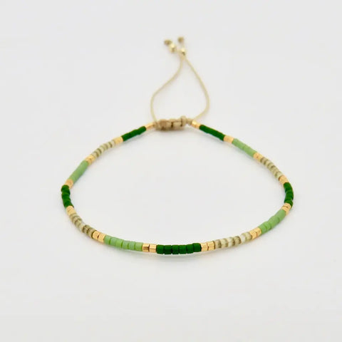 Dainty 3 Tone Bracelet - Green