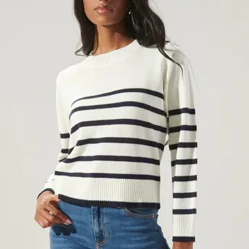 Chantilly Sweater -- Navy Stripe