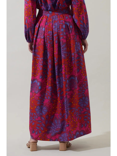 Darret Skirt -- Fuschia Floral