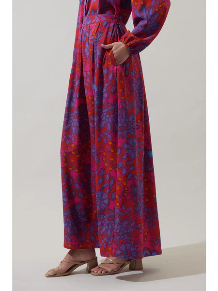 Darret Skirt -- Fuschia Floral