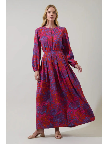 Darret Skirt -- Fuschia Floral