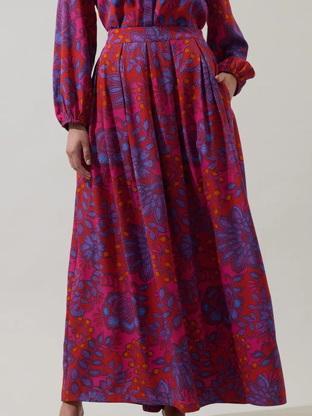 Darret Skirt -- Fuschia Floral