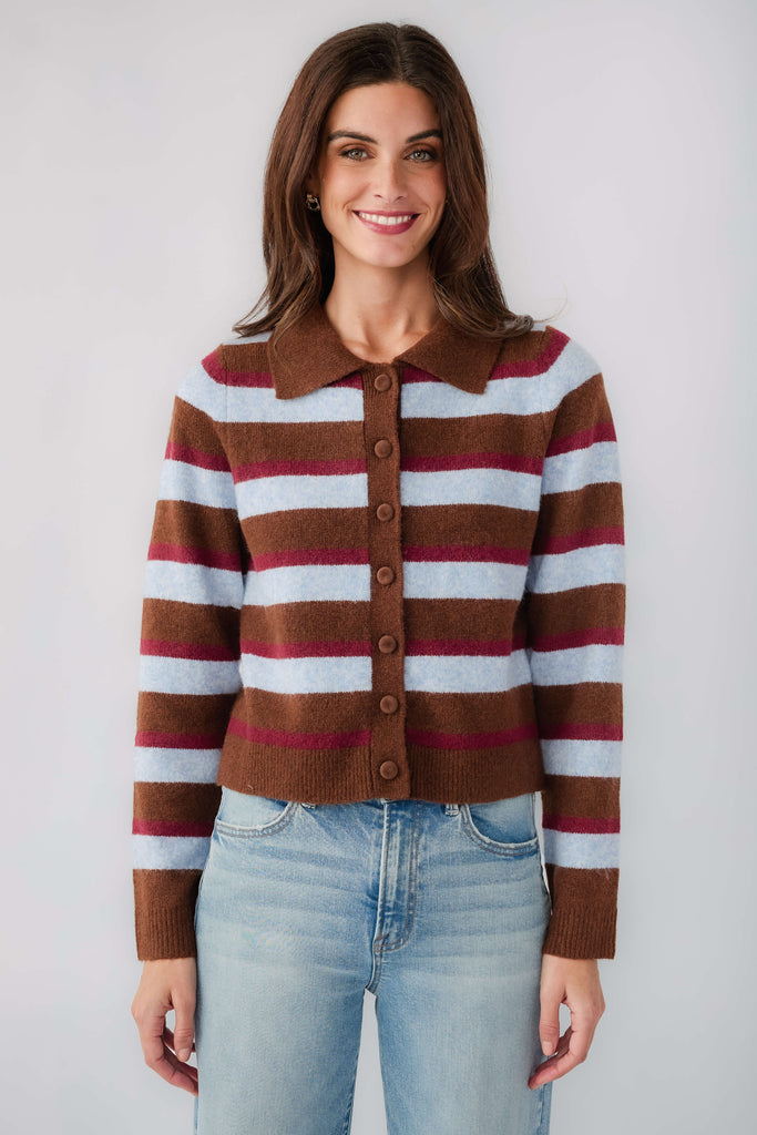 Maddie Sweater -- Brown Blue