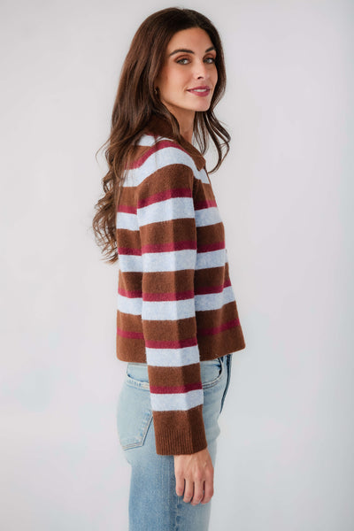 Maddie Sweater -- Brown Blue