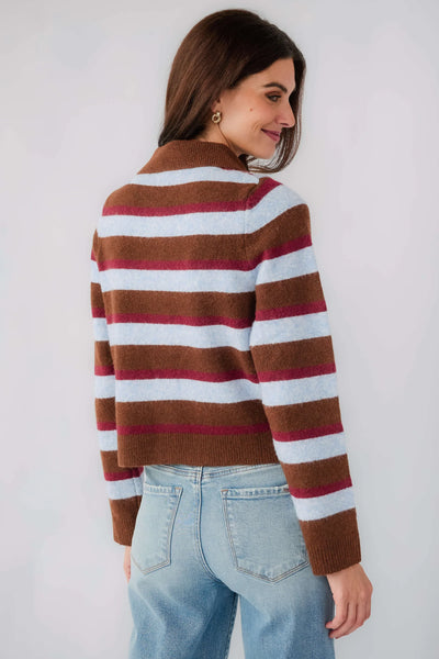 Maddie Sweater -- Brown Blue