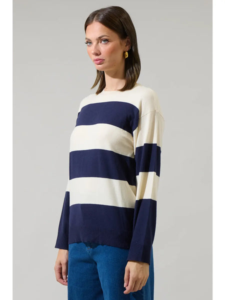 Sadie Sweater -- Navy Stripe