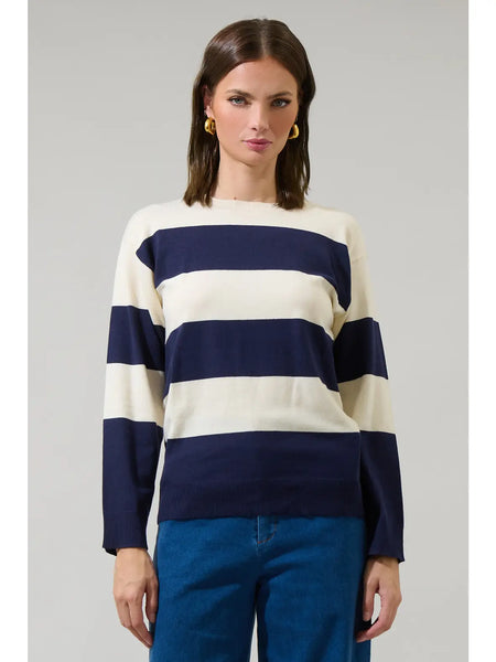 Sadie Sweater -- Navy Stripe