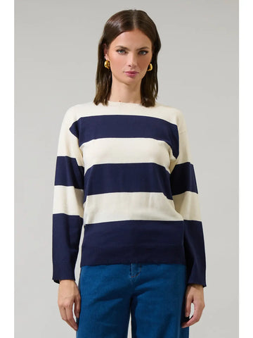 Sadie Sweater -- Navy Stripe