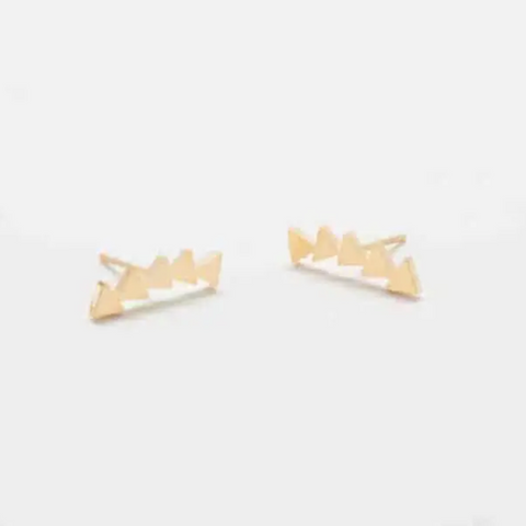 Gold Triangle Stud Ear Crawlers