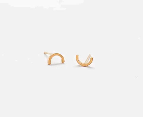Gold Mini Arc Stud Earring