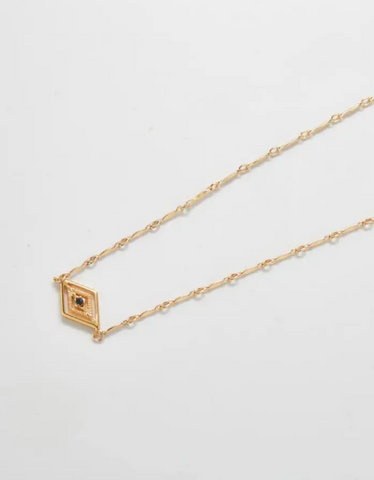 Gold Diamond Medallion Necklace -- Gold