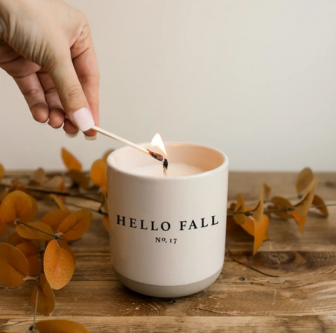 Hello Fall Soy Candle -- Stoneware Jar