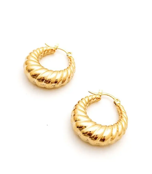 Ezra Croissant Hoops - Gold