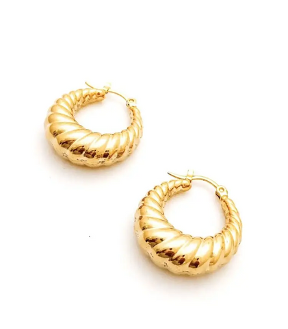Ezra Croissant Hoops - Gold