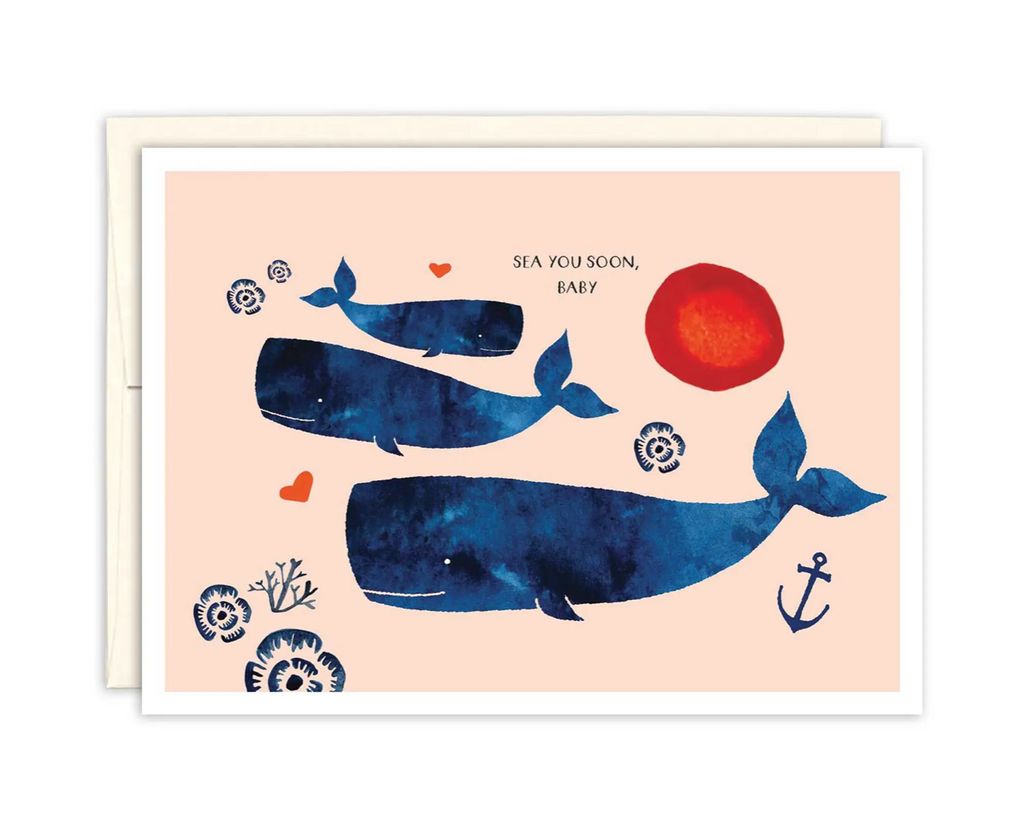 Whale Family Baby Card