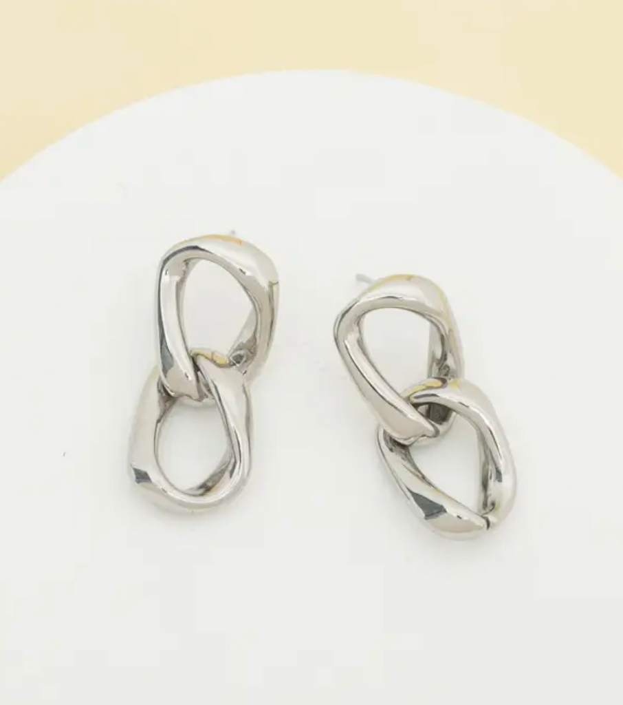 Linked Together Earrings -- Silver