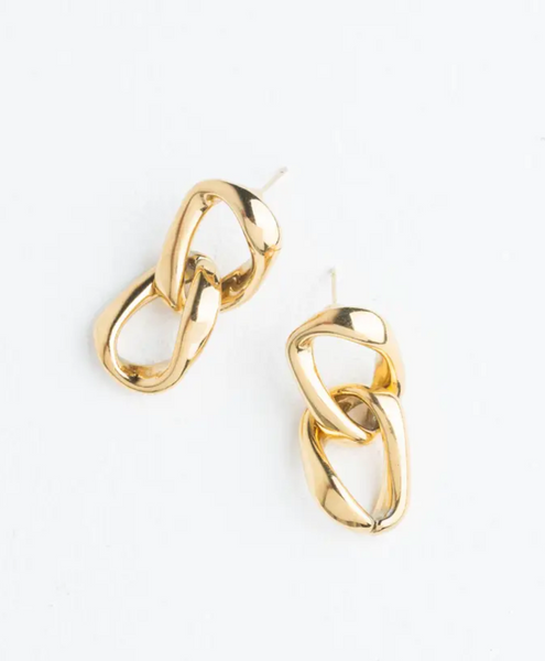 Linked Together Earrings -- Gold