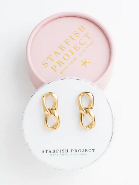 Linked Together Earrings -- Gold