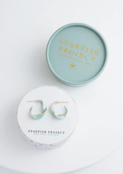 With A Twist Hoops - Mint