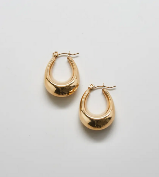 Gold Oval Hoop Earring