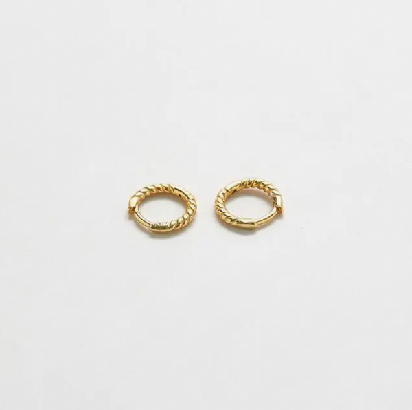 Mini Gold Rope Twist Huggies