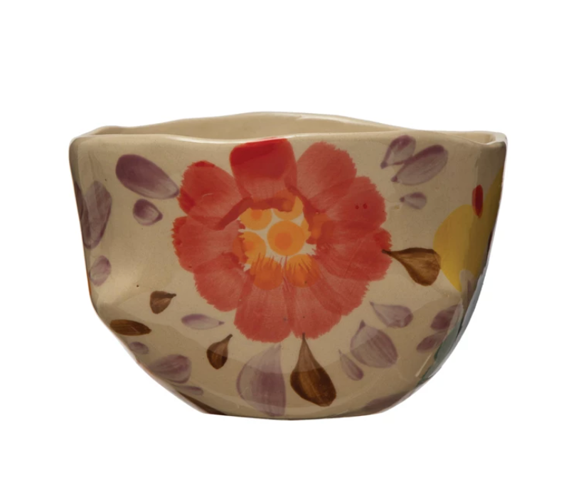 Hand-Painted Serving Bowl - Floral