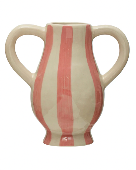 Hand-Painted Vase w/ Handles - Dots