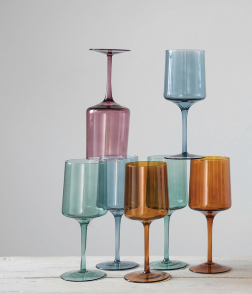 14 oz. Stemmed Wine Glass - Amber