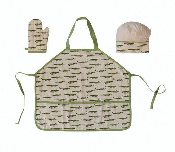 Kid's Cotton Cooking Set - Alligator Pattern